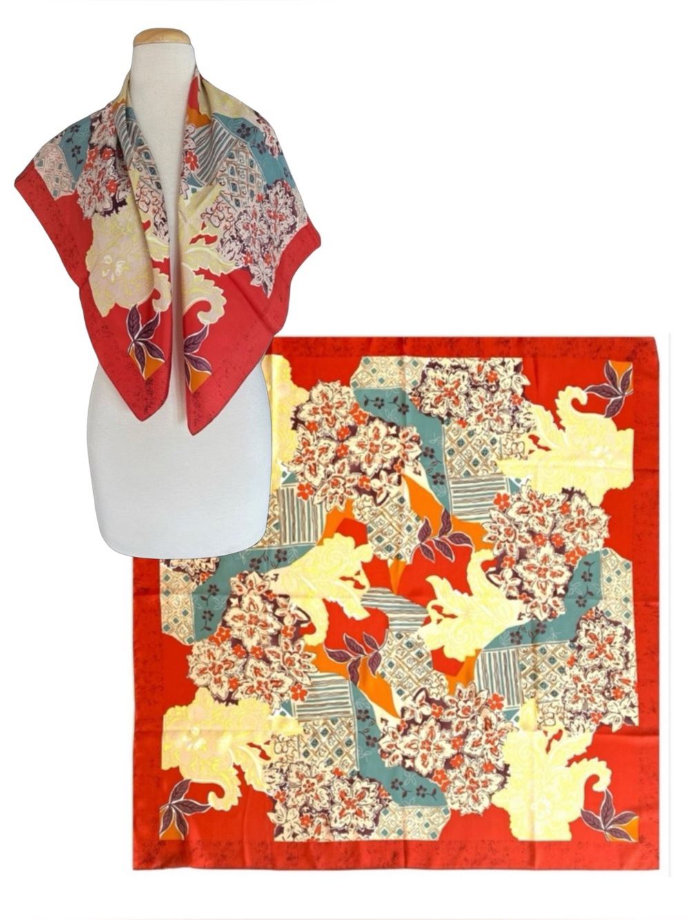 Coldwater Creek Multicolor Floral Scarf 35"x 34"